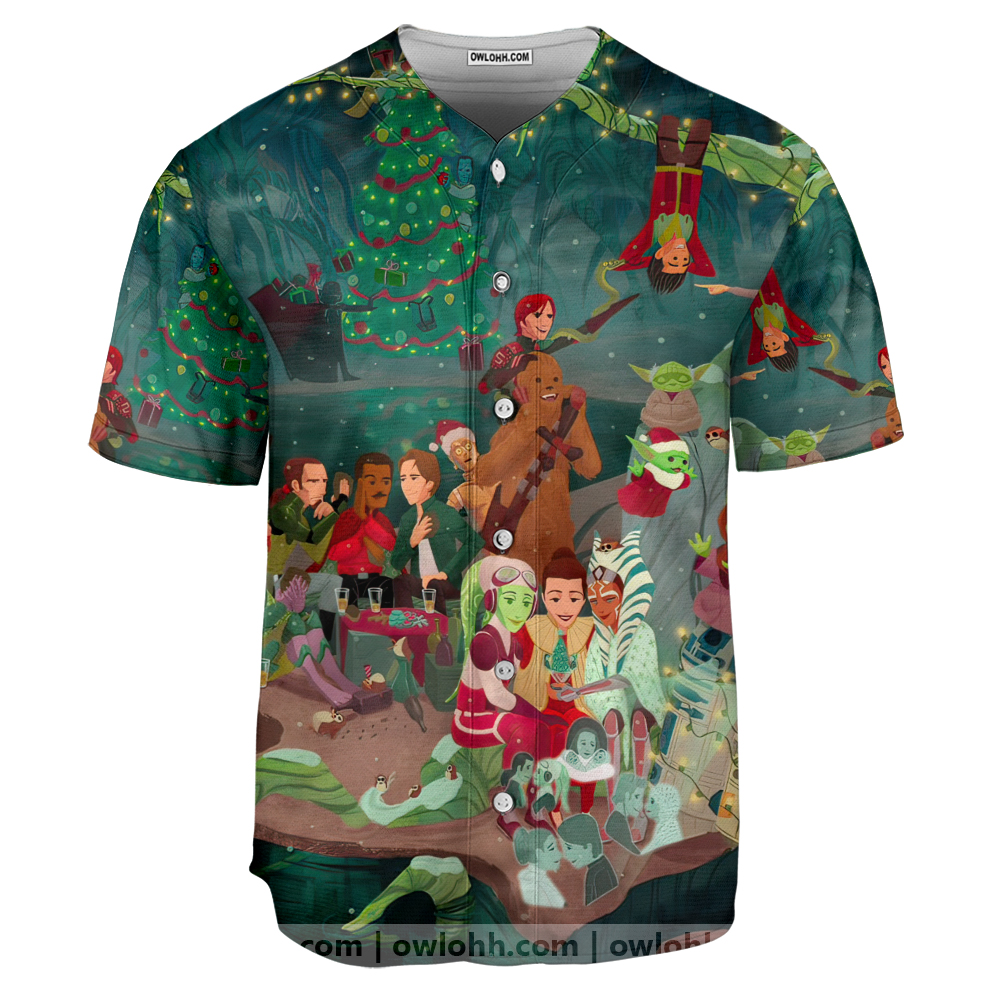 Christmas Star Wars Happy Holidays From Dagobah - Baseball Jersey - Chic Loom