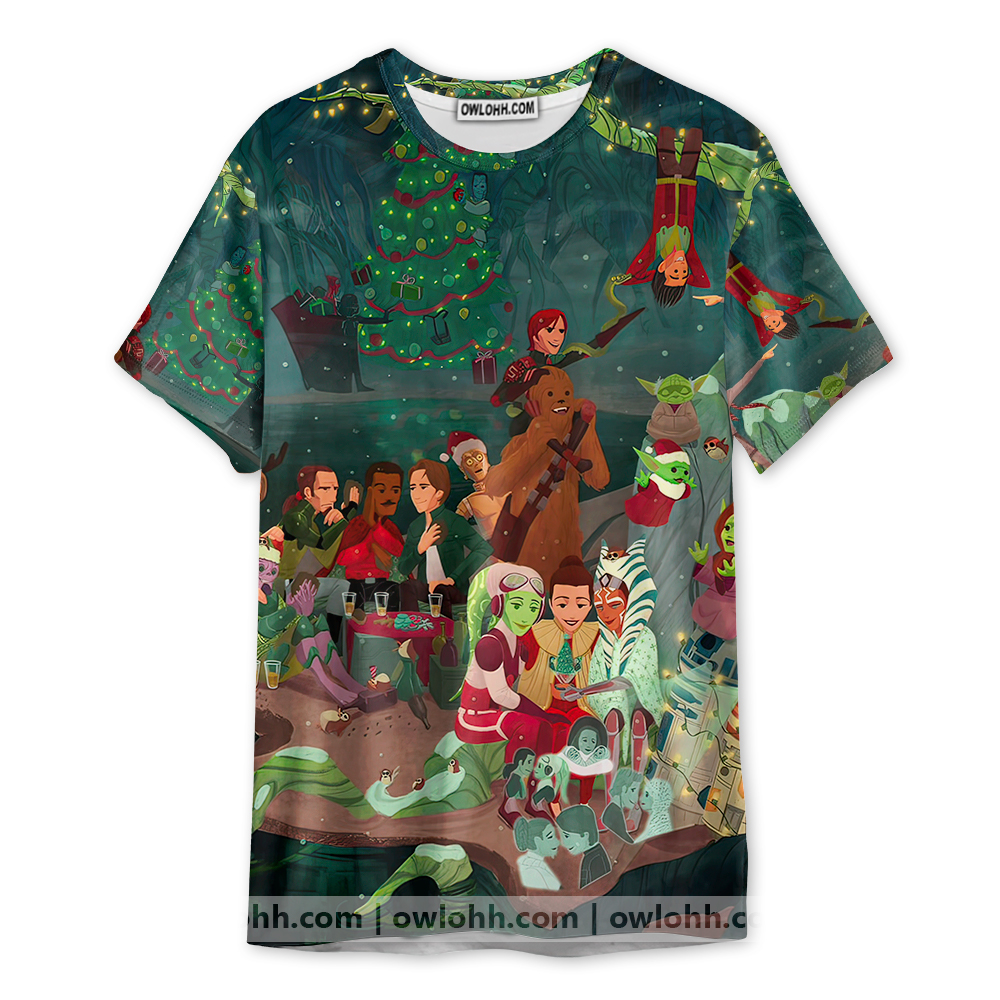 Christmas Star Wars Happy Holidays From Dagobah - Unisex 3D T-shirt - Chic Loom