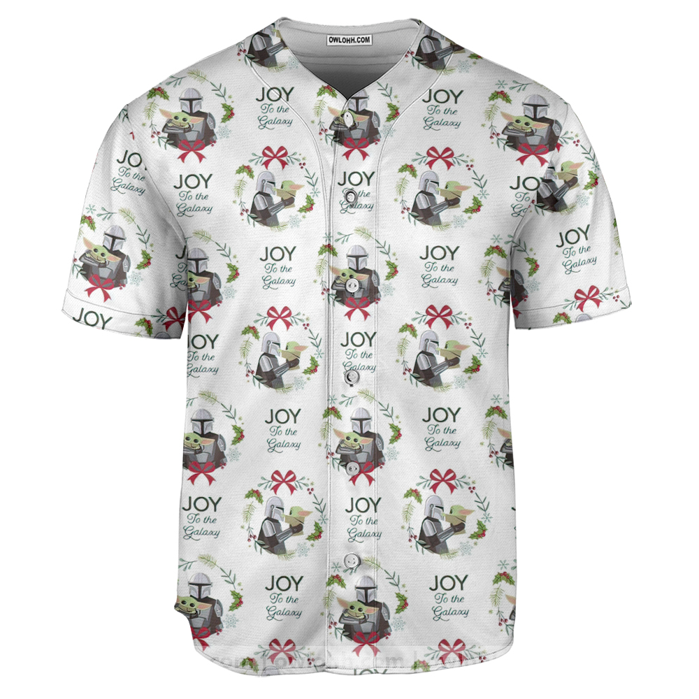 Christmas Star Wars Mandalorian Joy To The Galaxy - Baseball Jersey - Chic Loom