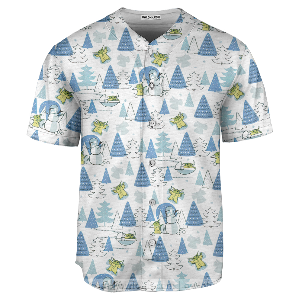 Christmas Star Wars Winter Holiday White Star Wars Child Snow Day - Baseball Jersey - Chic Loom