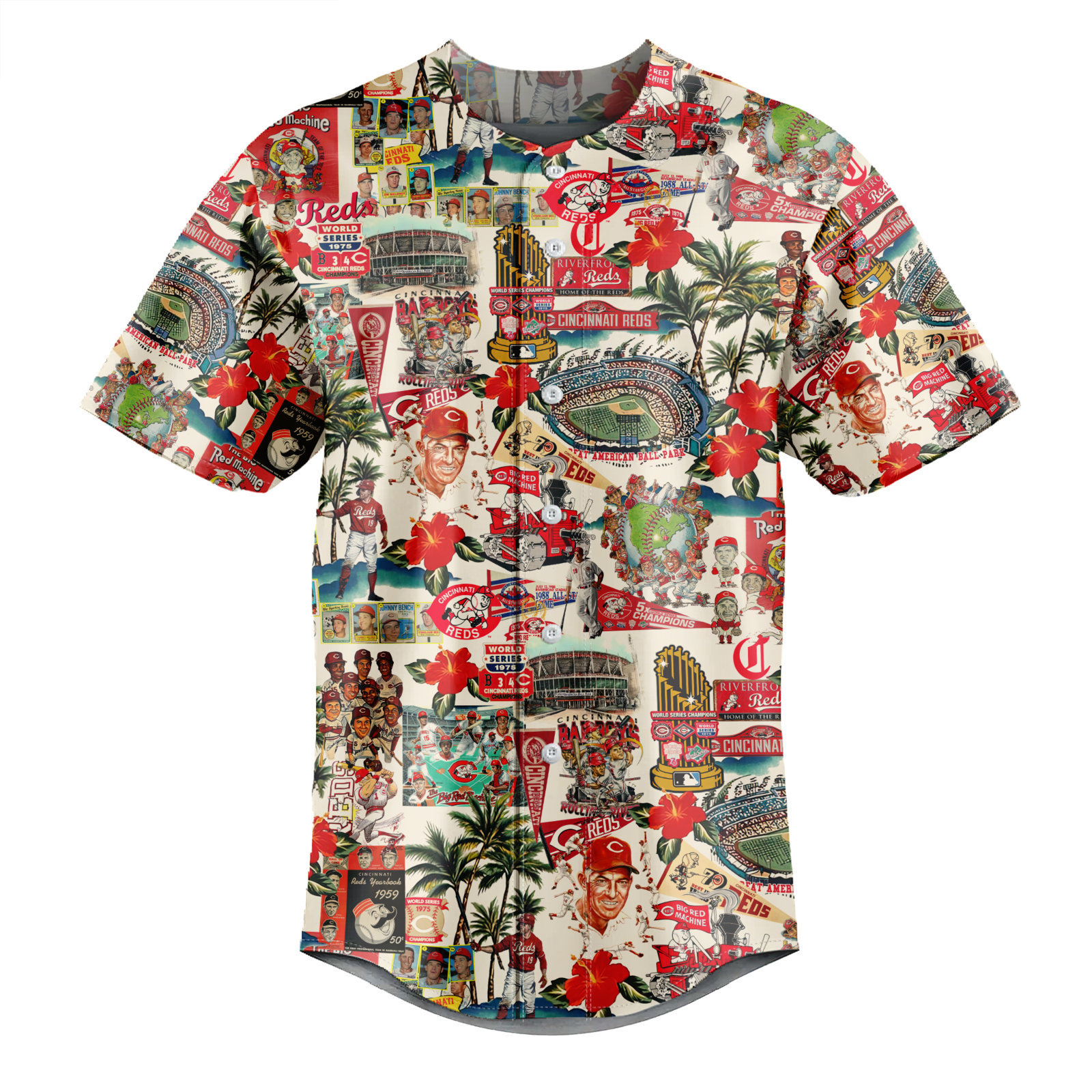 Cincinnati Reds Palm Trees, Pennants, and Baseball Glory - Baseball Jersey - Chic Loom