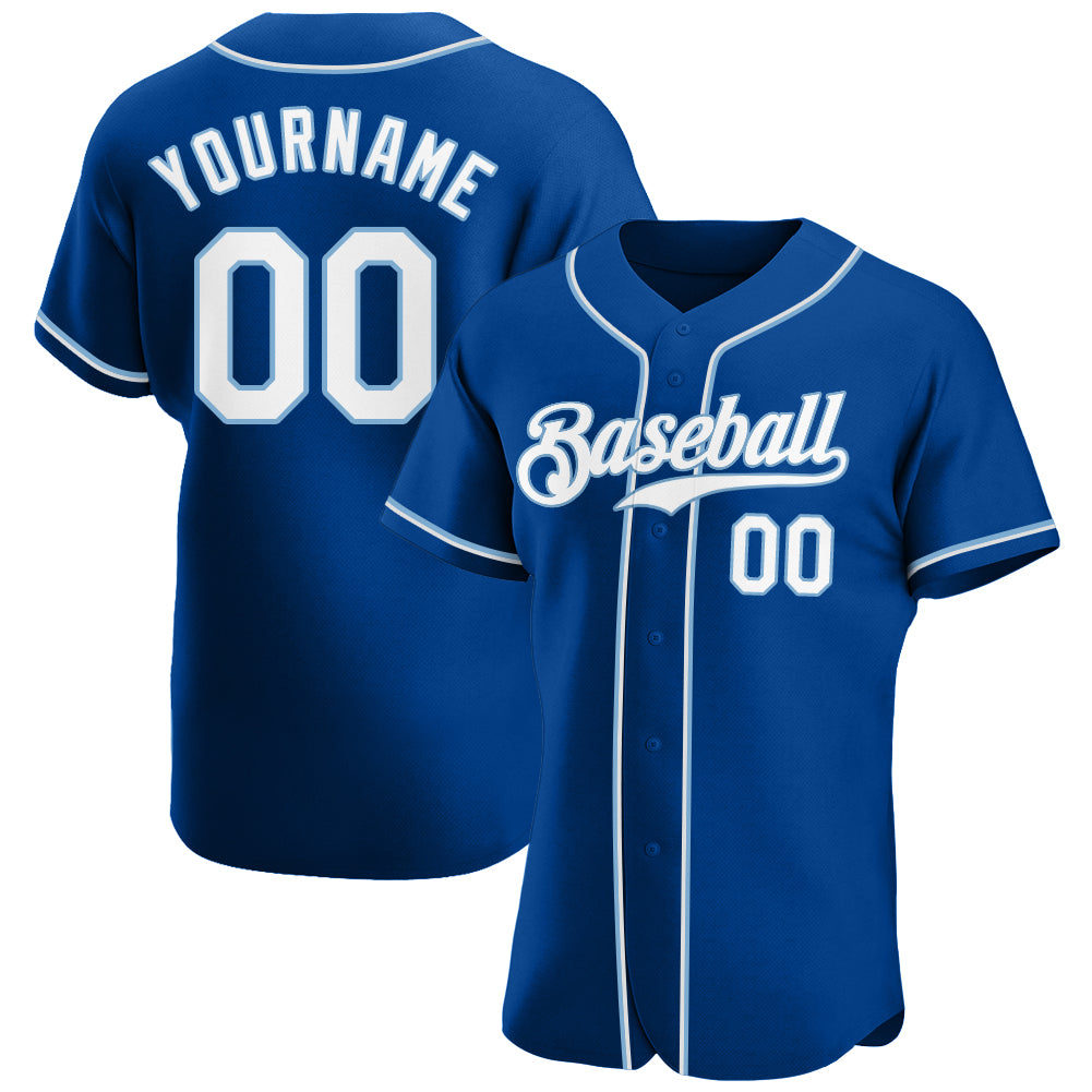 Custom Royal White-Light Blue Authentic Baseball Jersey For Men and Women - OwlOhh