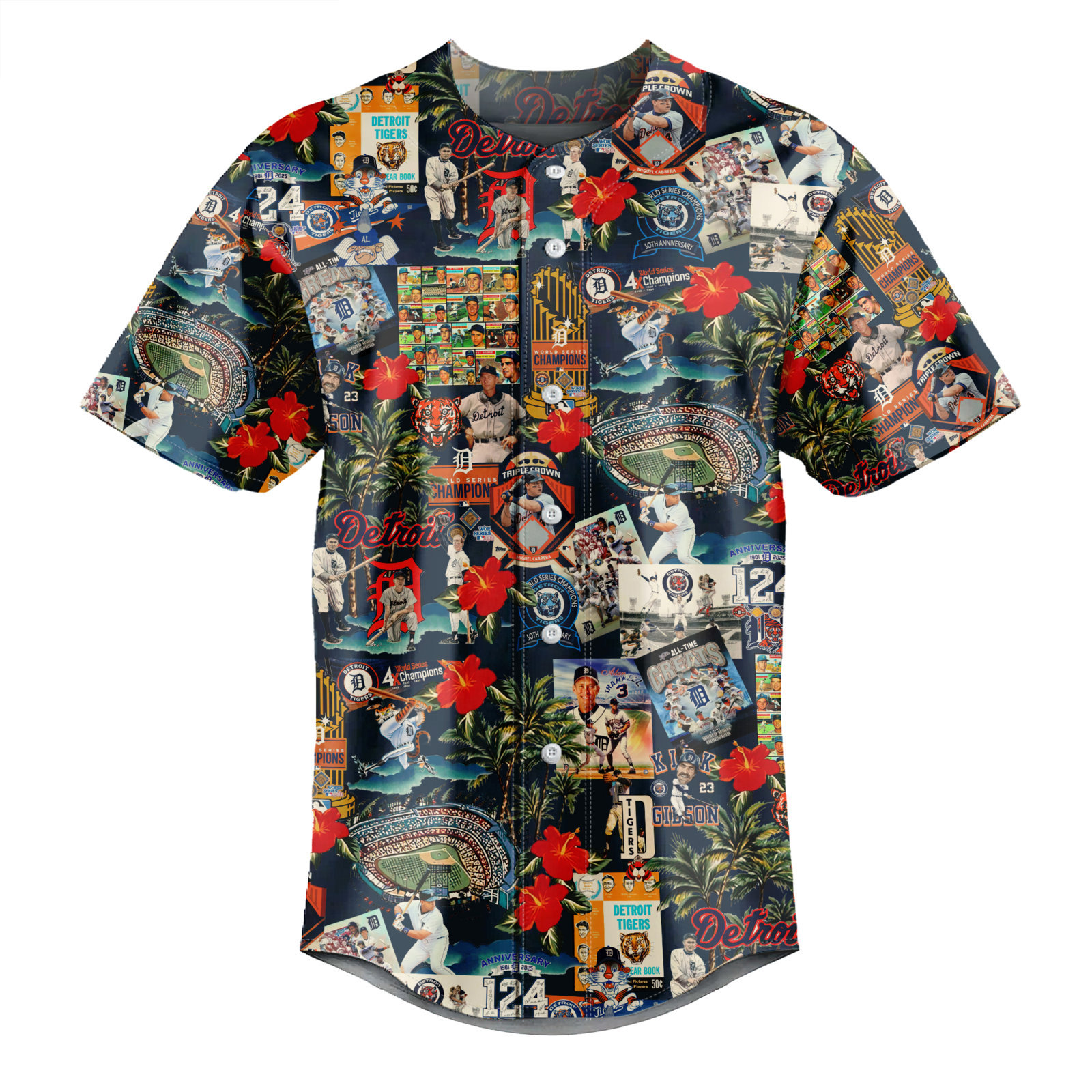 Detroit Tigers Palm Trees, Pennants, and Baseball Glory - Baseball Jersey - Chic Loom