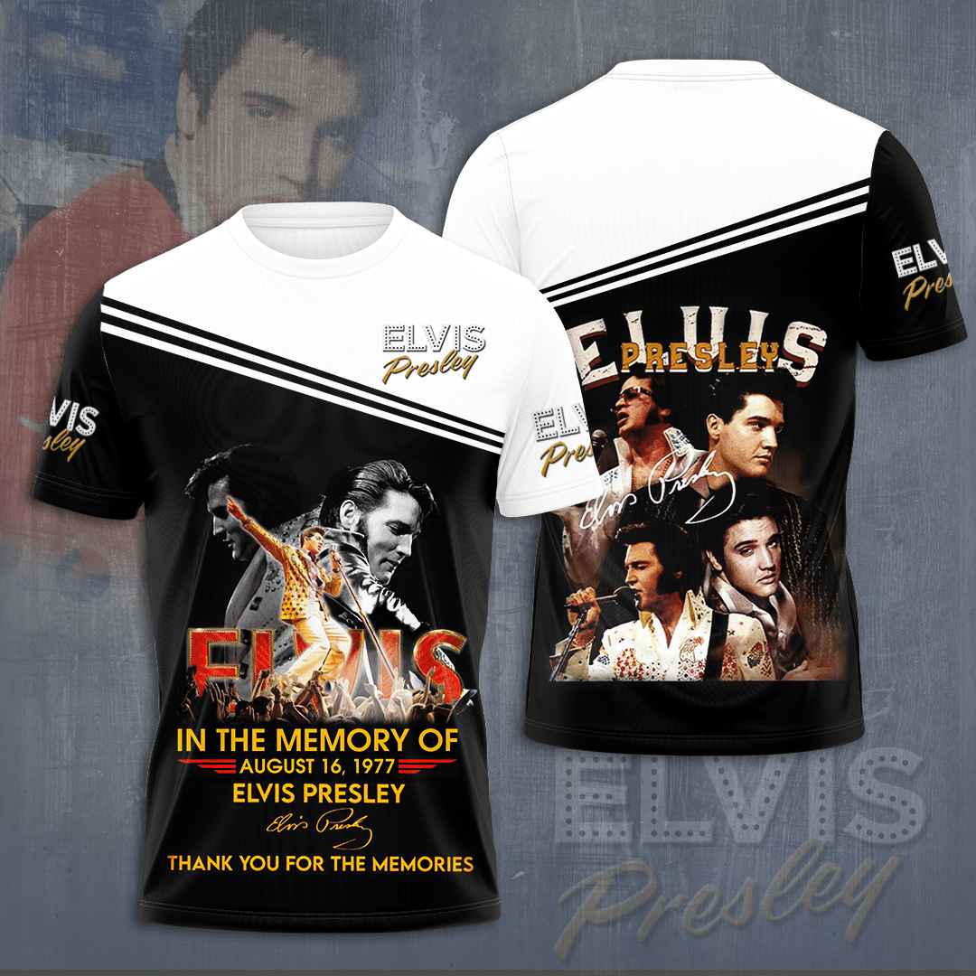 Elvis Presley Anniversary Graphic 3D T-Shirt- Celebrities Fan Gift- Rock Music Lover Shirt