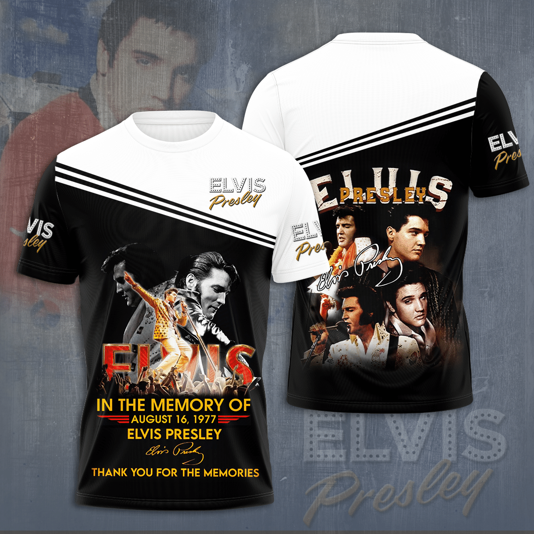Elvis Presley In The Memory Graphic 3D T-Shirt- Celebrities Fan Gift- Rock Music Lover Shirt