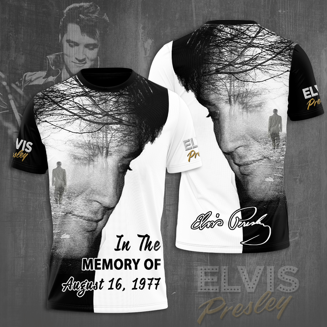 Elvis Presley In The Memory Of August Graphic 3D T-Shirt- Celebrities Fan Gift- Rock Music Lover Shirt