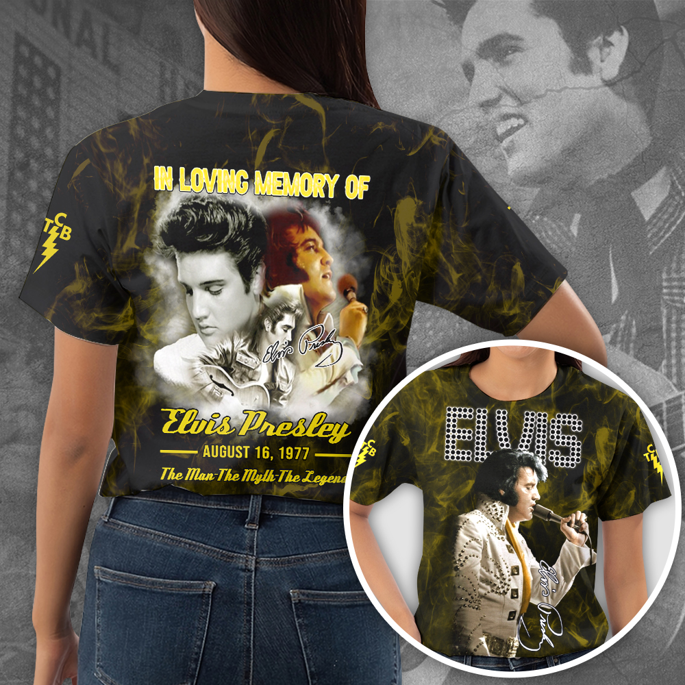 Elvis Presley Memory Graphic 3D T-Shirt- Celebrities Fan Gift- Rock Music Lover Shirt