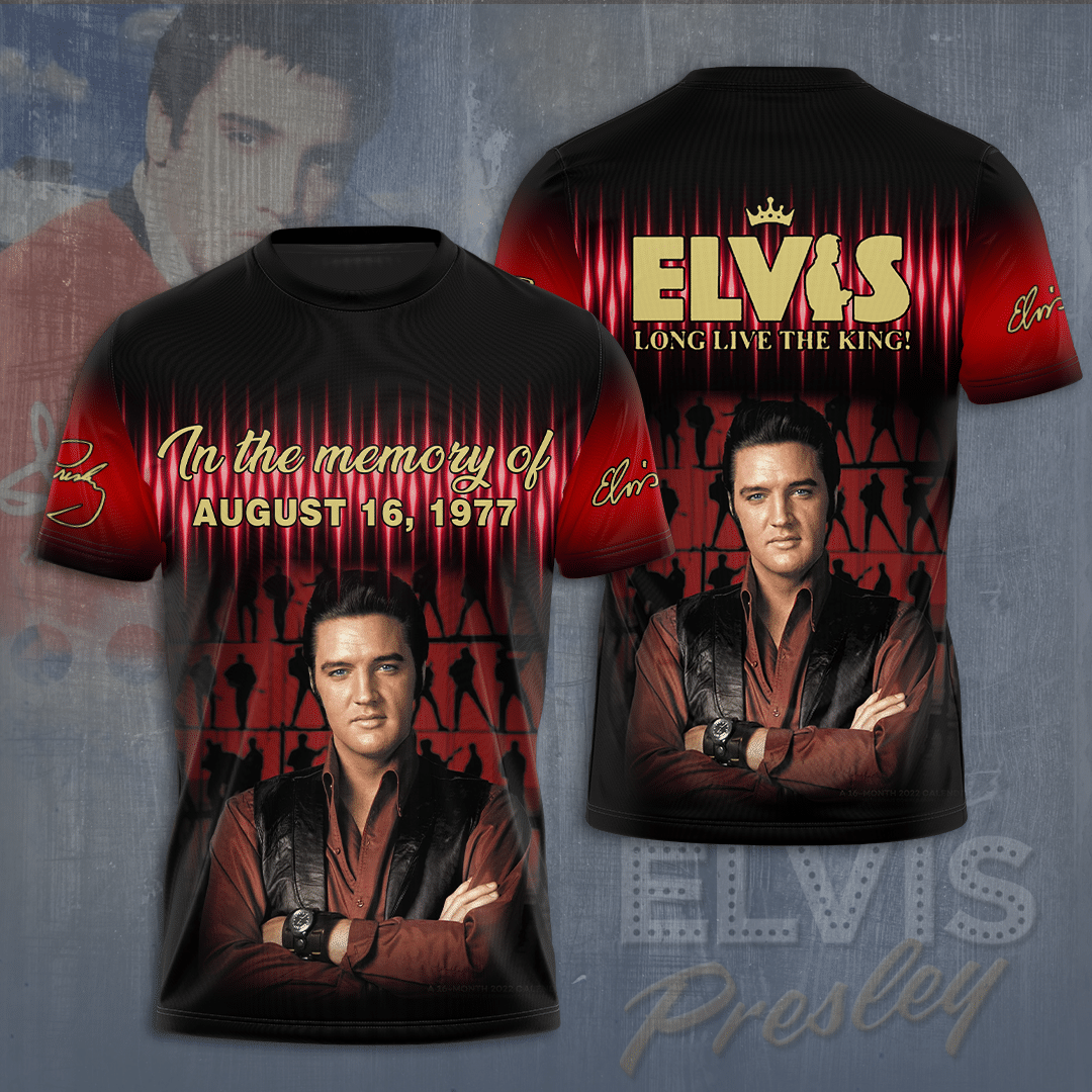 Elvis Presley Memory Of August Graphic 3D T-Shirt- Celebrities Fan Gift- Rock Music Lover Shirt