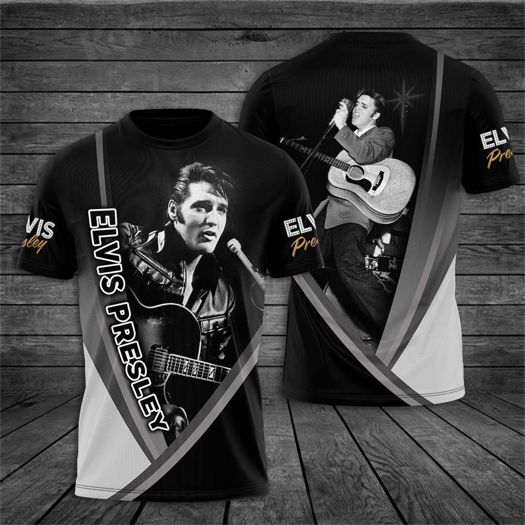 Elvis Presley Rock Star Graphic 3D T-Shirt- Celebrities Fan Gift- Rock Music Lover Shirt