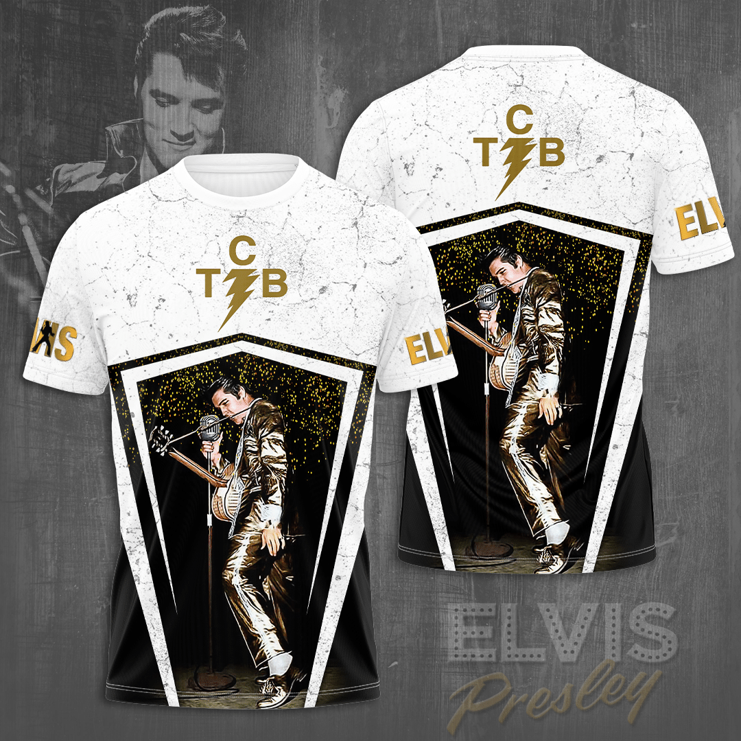 Elvis Presley TCB Rock Star Graphic 3D T-Shirt- Celebrities Fan Gift- Rock Music Lover Shirt