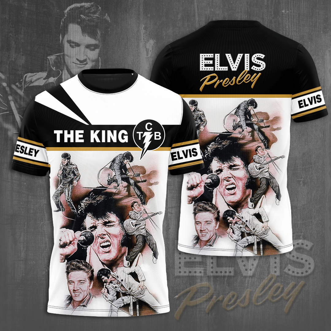 Elvis Presley TCB The King Graphic 3D T-Shirt- Celebrities Fan Gift- Rock Music Lover Shirt
