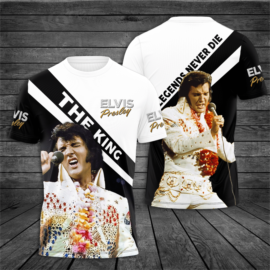 Elvis Presley The King Graphic 3D T-Shirt- Celebrities Fan Gift- Rock Music Lover Shirt