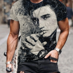Elvis Presley Vintage Style Graphic 3D T-Shirt- Celebrities Fan Gift- Rock Music Lover Shirt