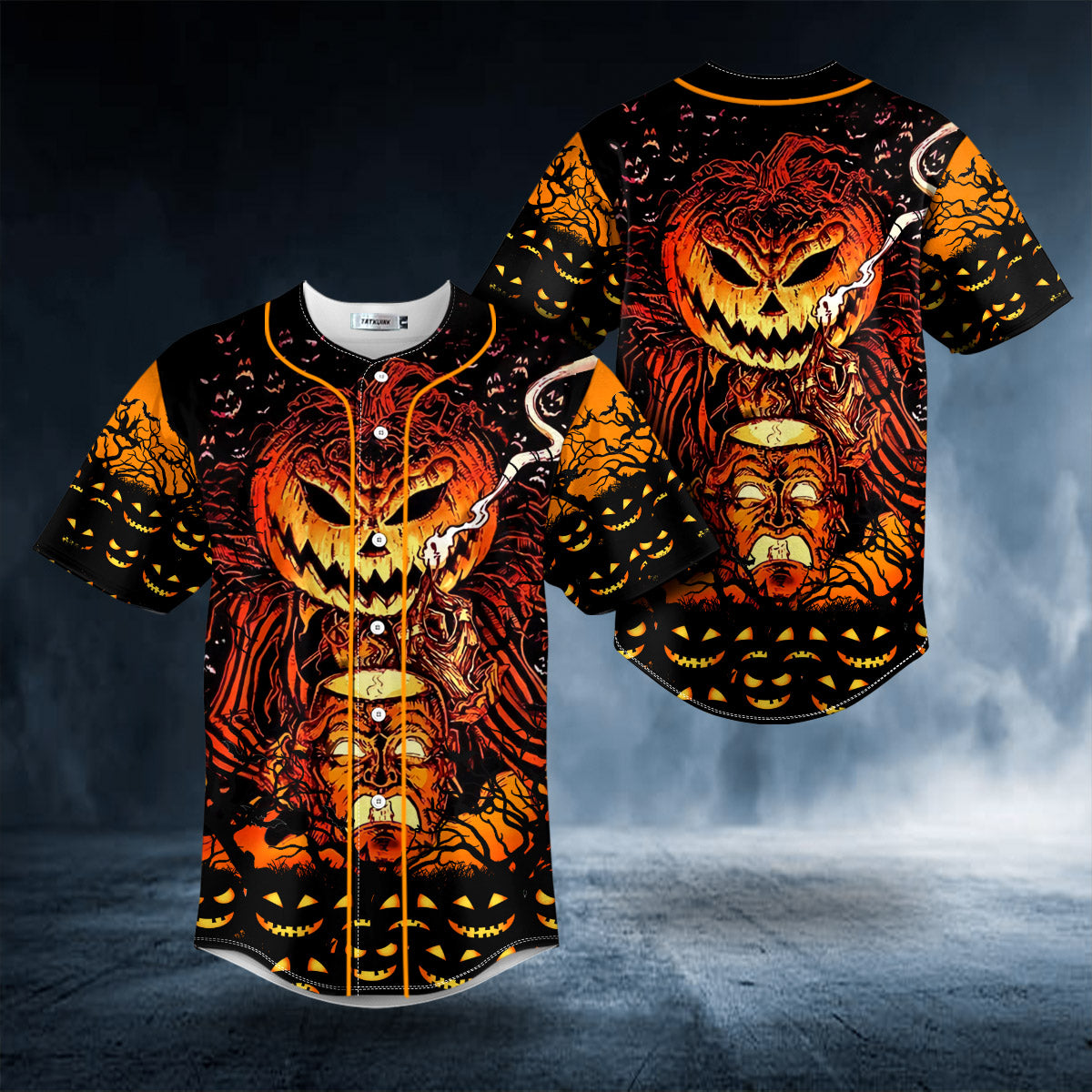 Happy Halloween Pumpkin Skull Baseball Jersey