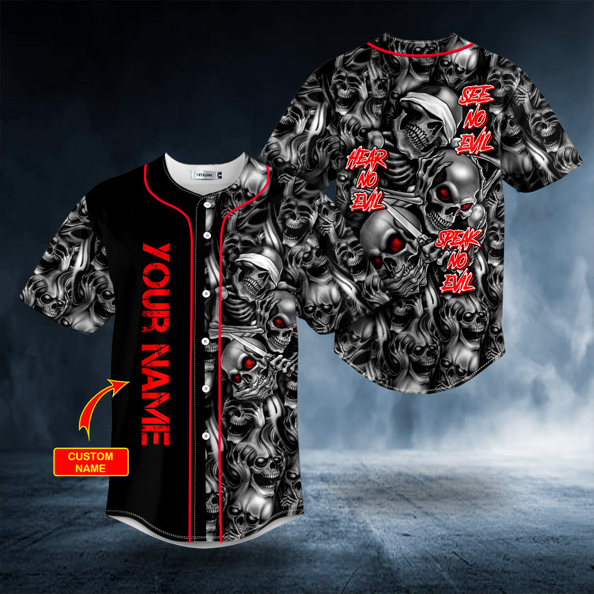 Hear No Evil See No Evil Speak No Evil Custom Baseball Jersey