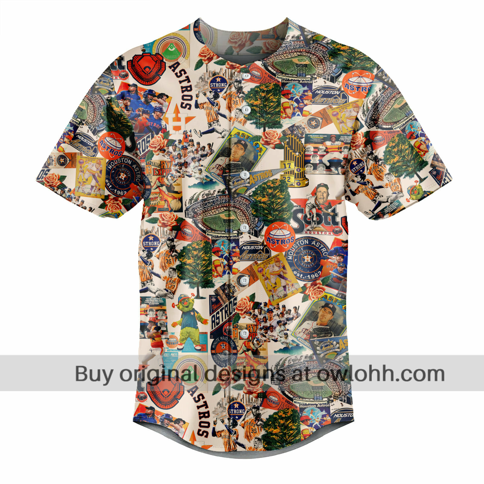 Houston Astros Swingin' Bats and Tropical Stadium Dreams - Baseball Jersey - Chic Loom