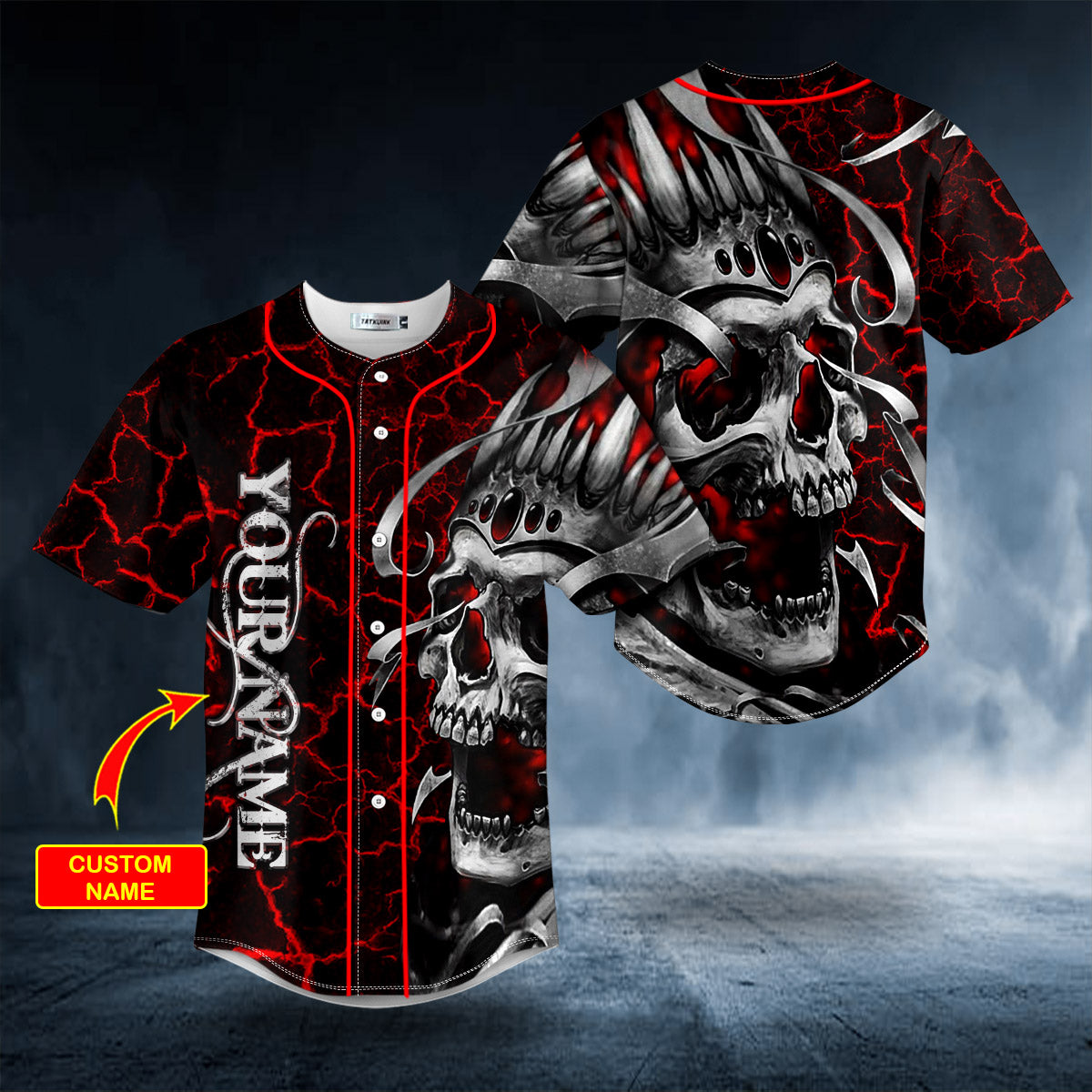 King Skull Custom Baseball Jersey
