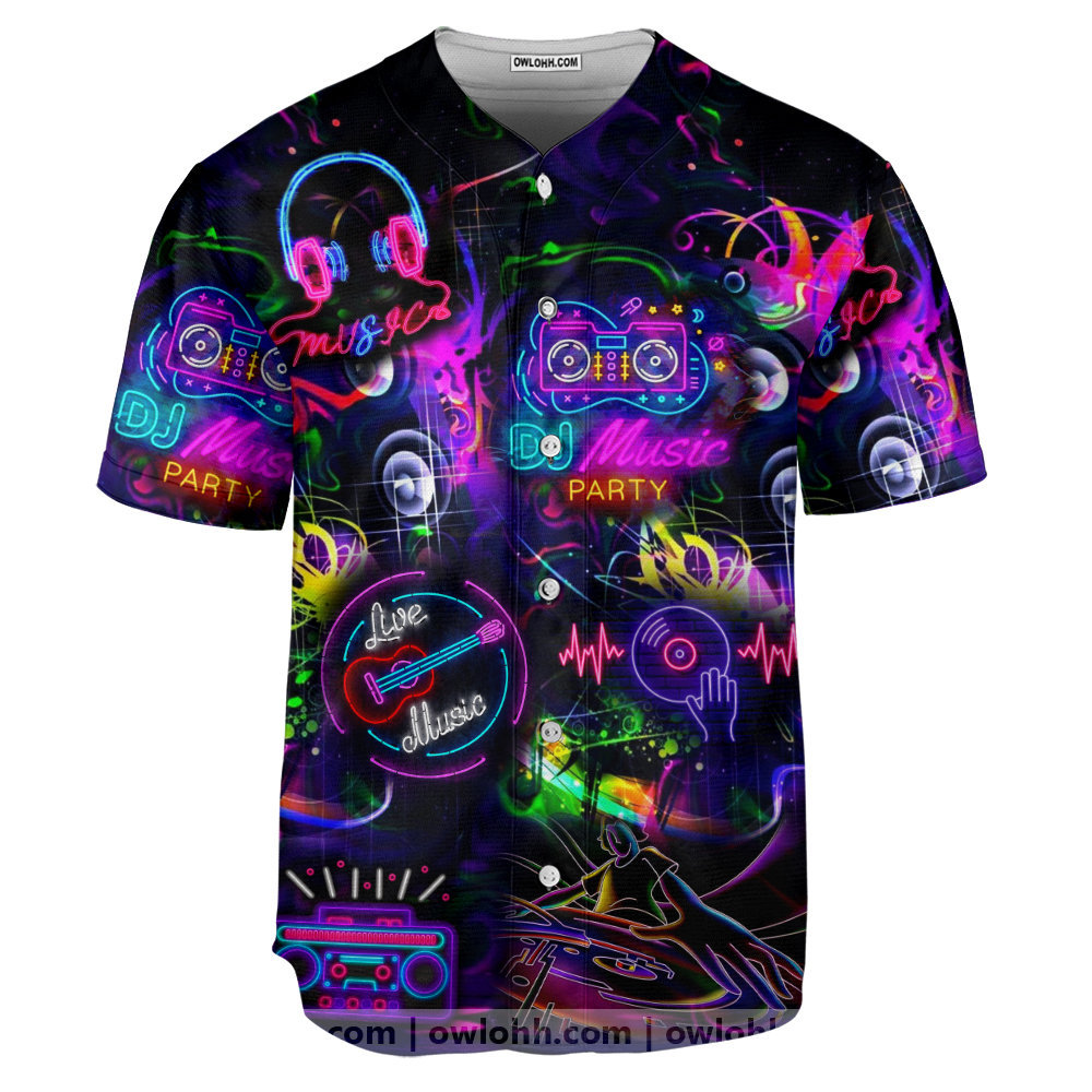 Life Is Better With Dj Neon Music Party - Baseball Jersey - Chic Loom