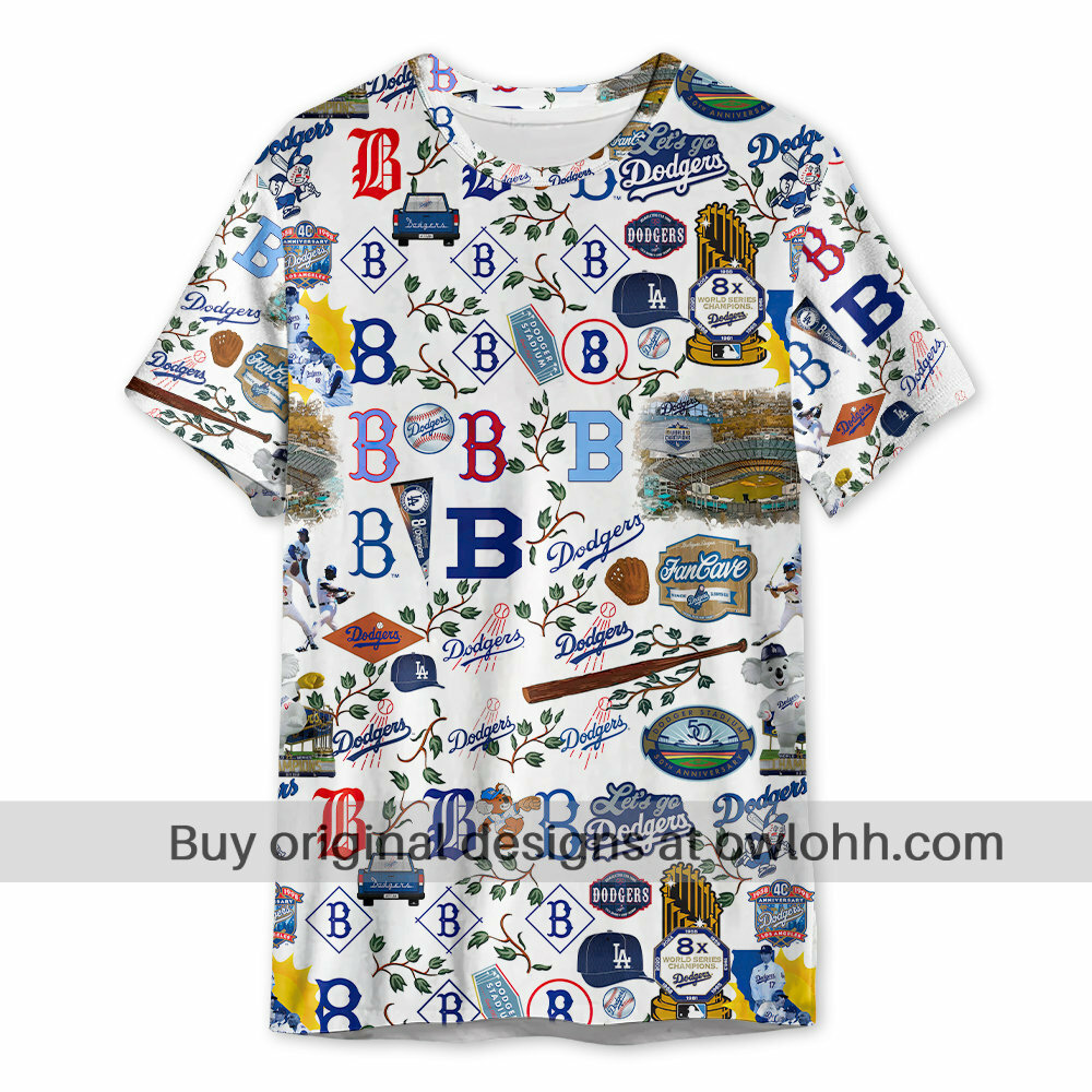 Los Angeles Dodgers Homeruns, Hibiscus, and Golden Memories - 3D T-shirt - Chic Loom