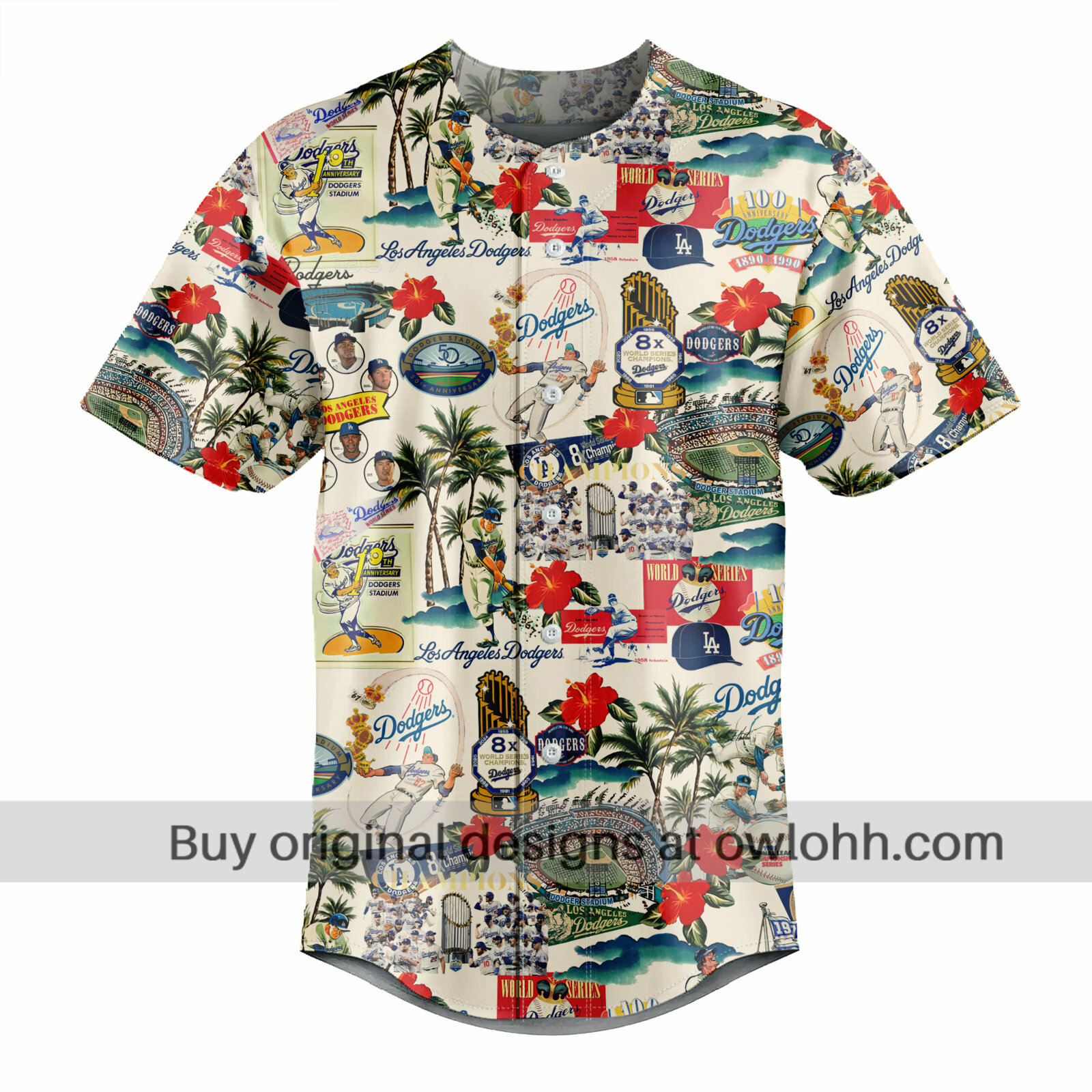 Los Angeles Dodgers Palm Trees, Pennants, and Baseball Glory - Baseball Jersey - Chic Loom