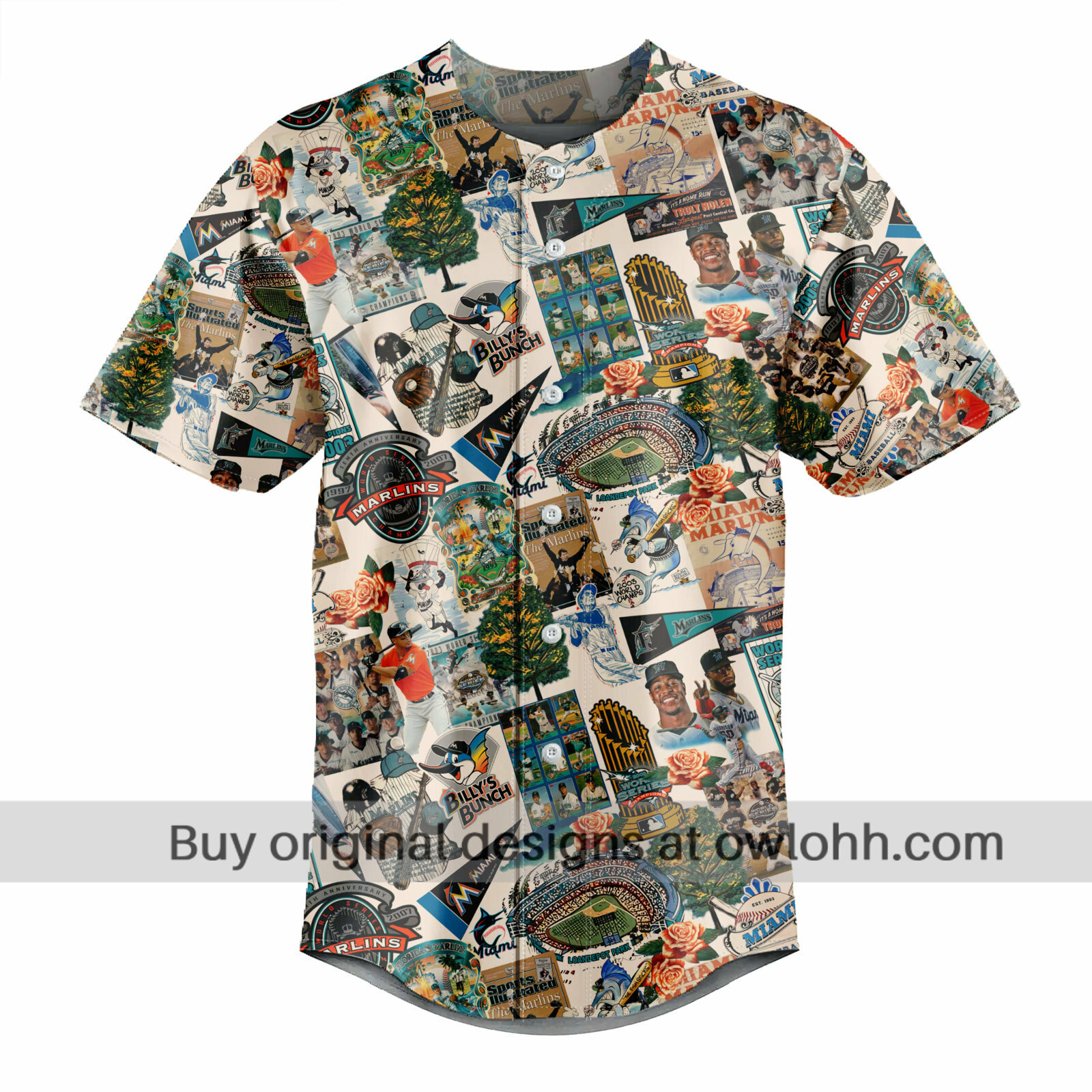 Miami Marlins Swingin' Bats and Tropical Stadium Dreams - Baseball Jersey - Chic Loom