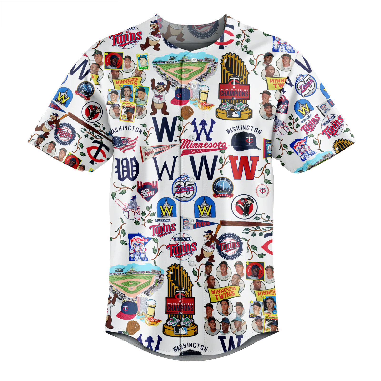Minnesota Twins Homeruns, Hibiscus, and Golden Memories - Baseball Jersey - Chic Loom