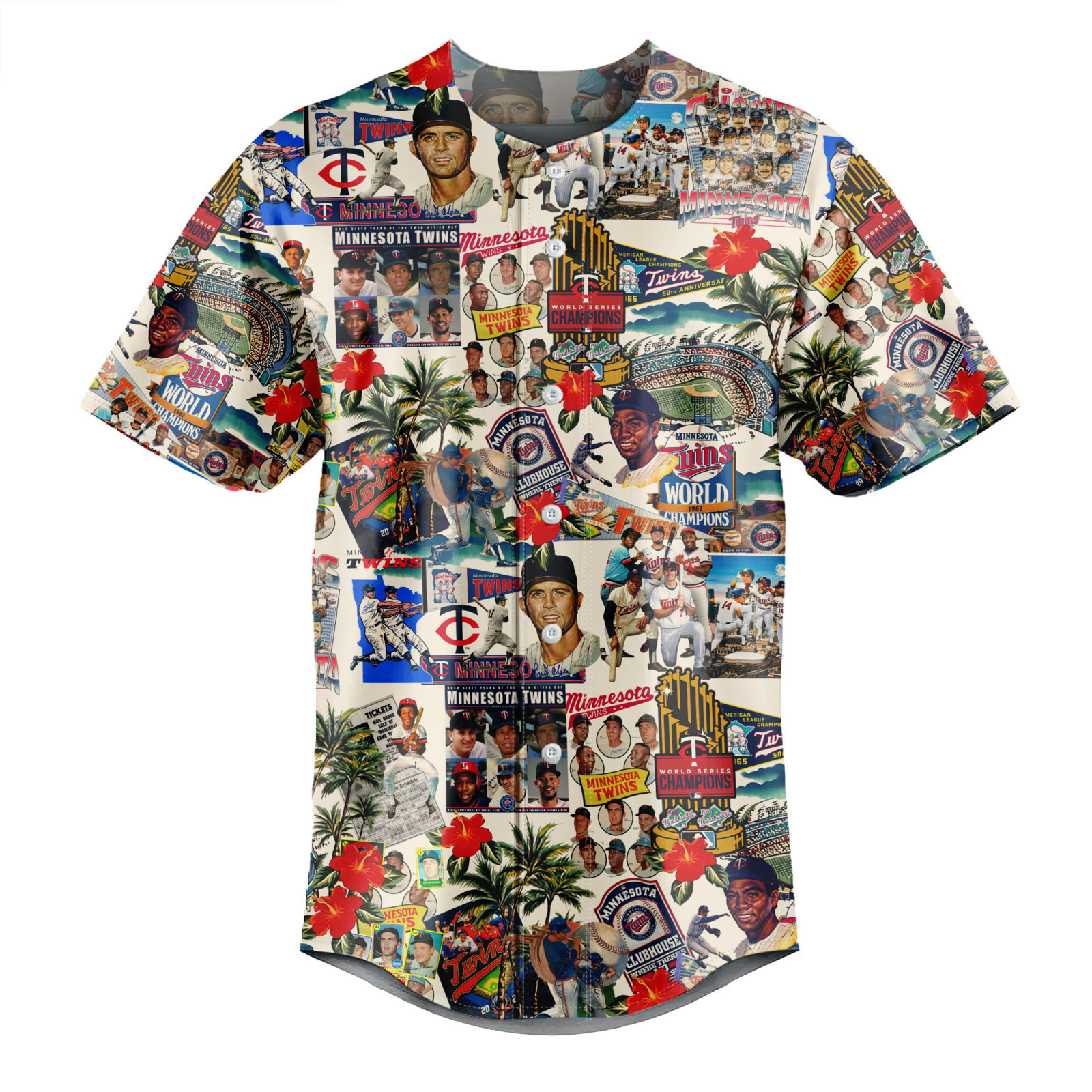 Minnesota Twins Palm Trees, Pennants, and Baseball Glory - Baseball Jersey - Chic Loom