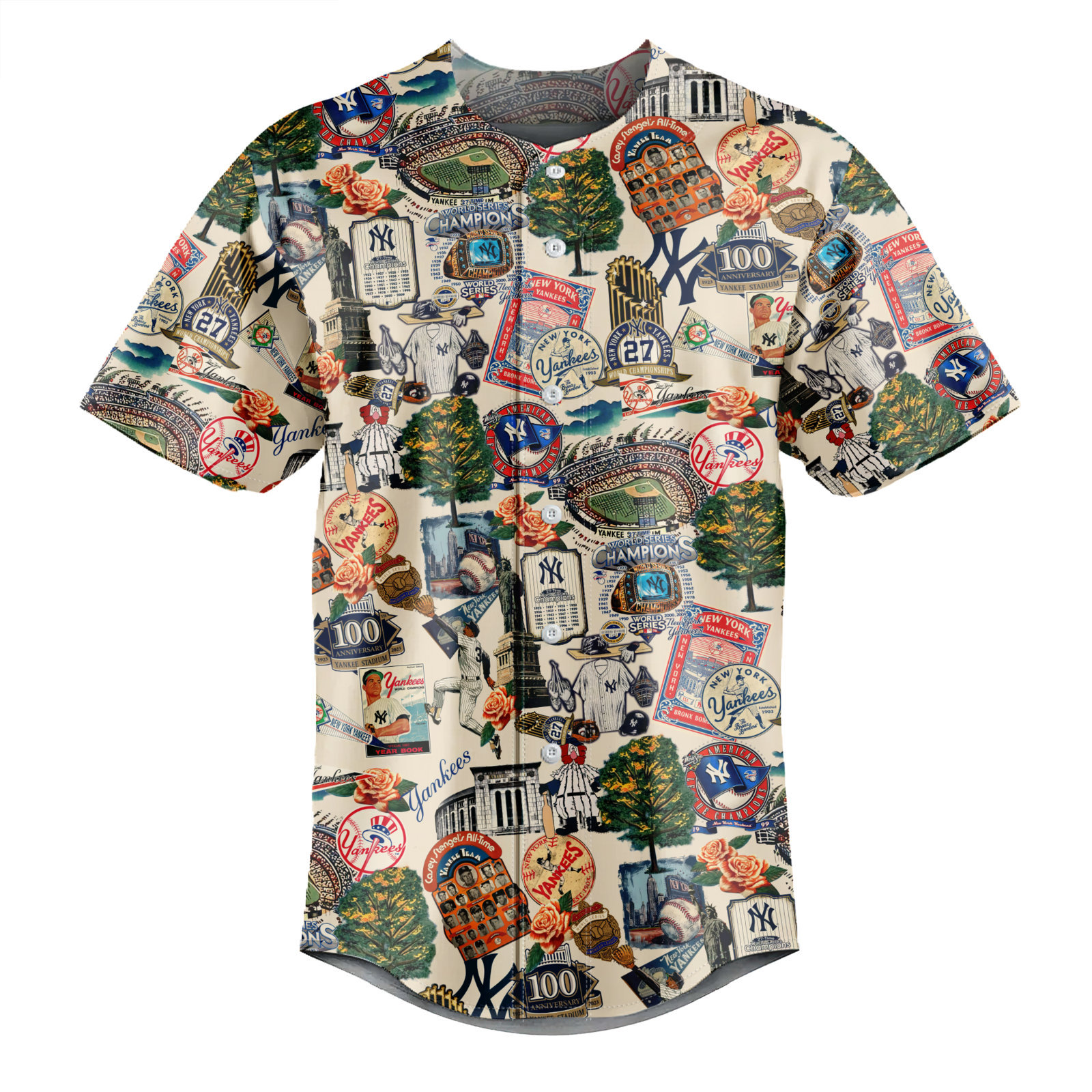 New York Yankees Swingin' Bats and Tropical Stadium Dreams – Baseball Jersey – Chic Loom