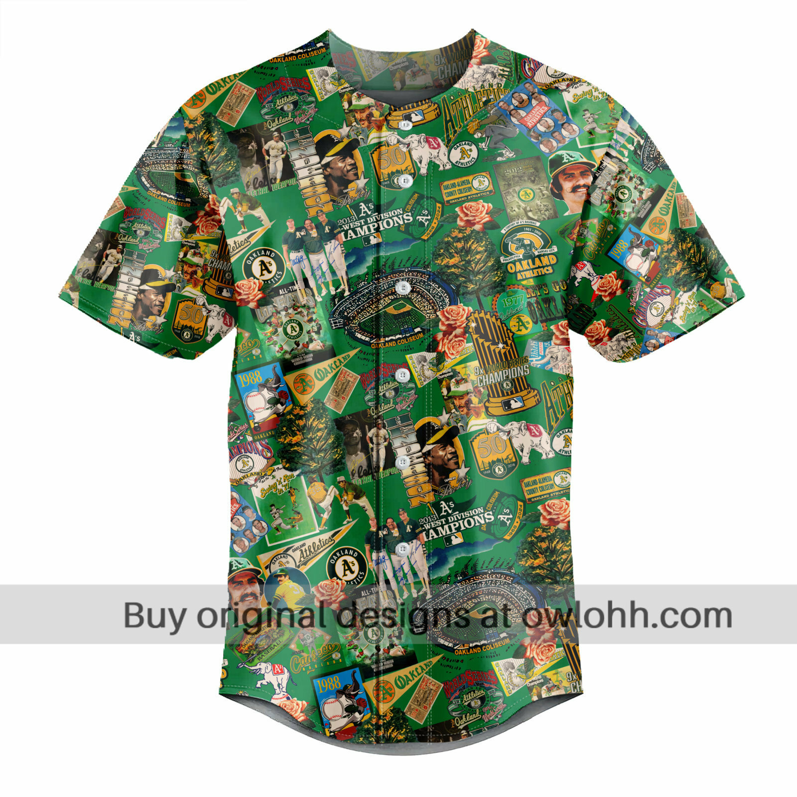 Oakland Athletics Swingin' Bats and Tropical Stadium Dreams - Baseball Jersey - Chic Loom