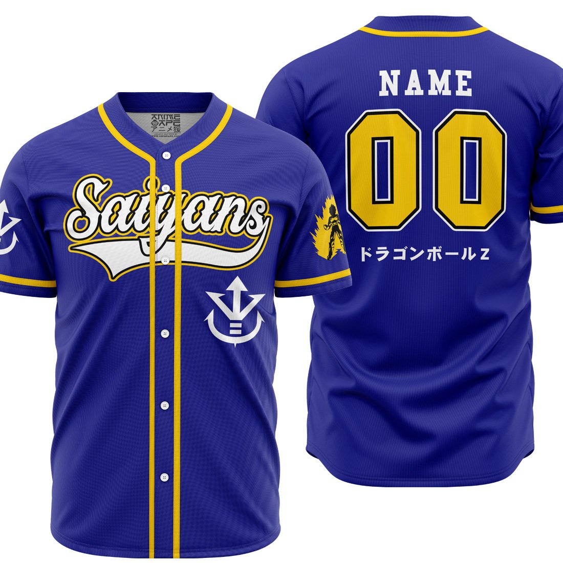Personalized Saiyan Vegeta Dragon Ball Z Baseball Jersey