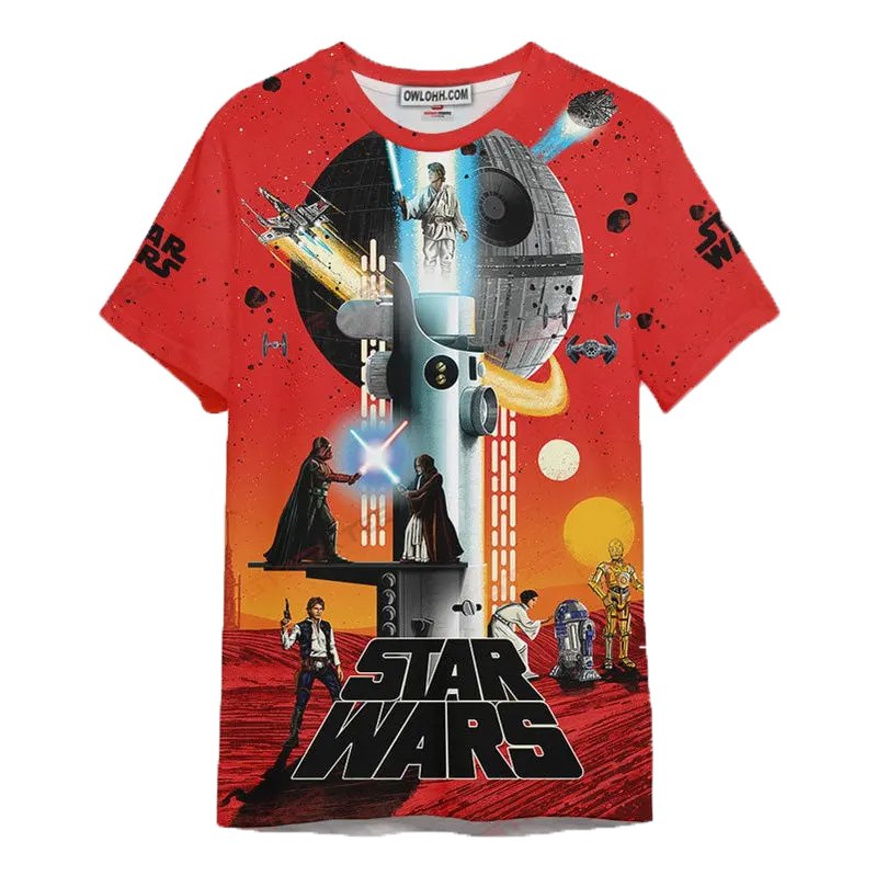 Star Wars Red Black Gift For Fans Unisex 3D T-shirt - Chic Loom
