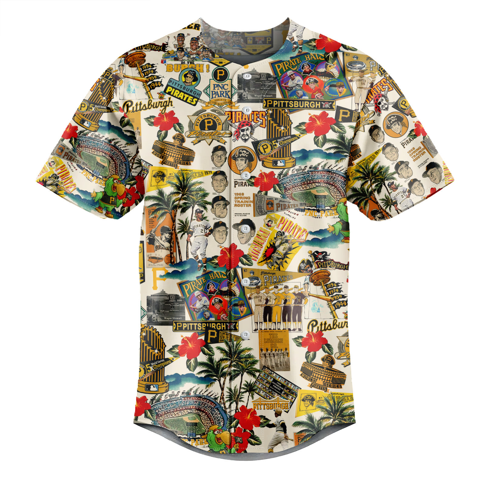 Pittsburgh Pirates Palm Trees, Pennants, and Baseball Glory - Baseball Jersey - Chic Loom