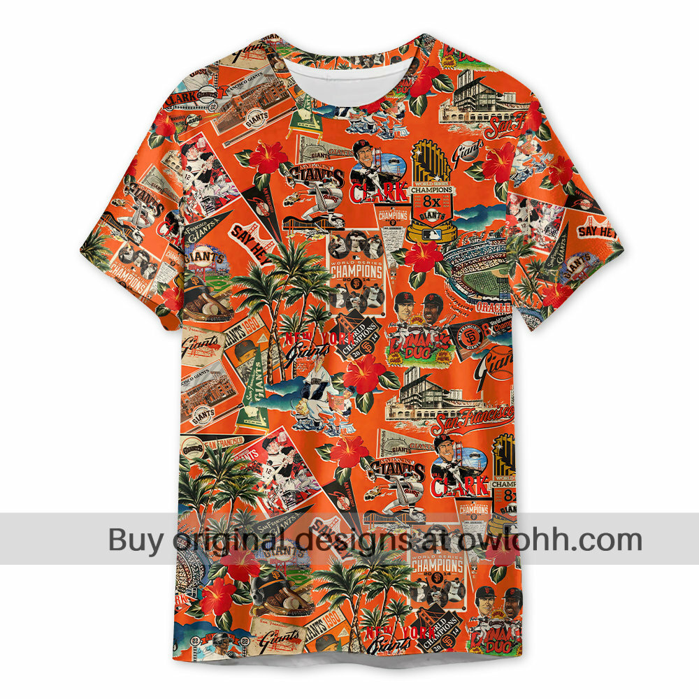 San Francisco Giants Palm Trees, Pennants, and Baseball Glory - 3D T-shirt - Chic Loom