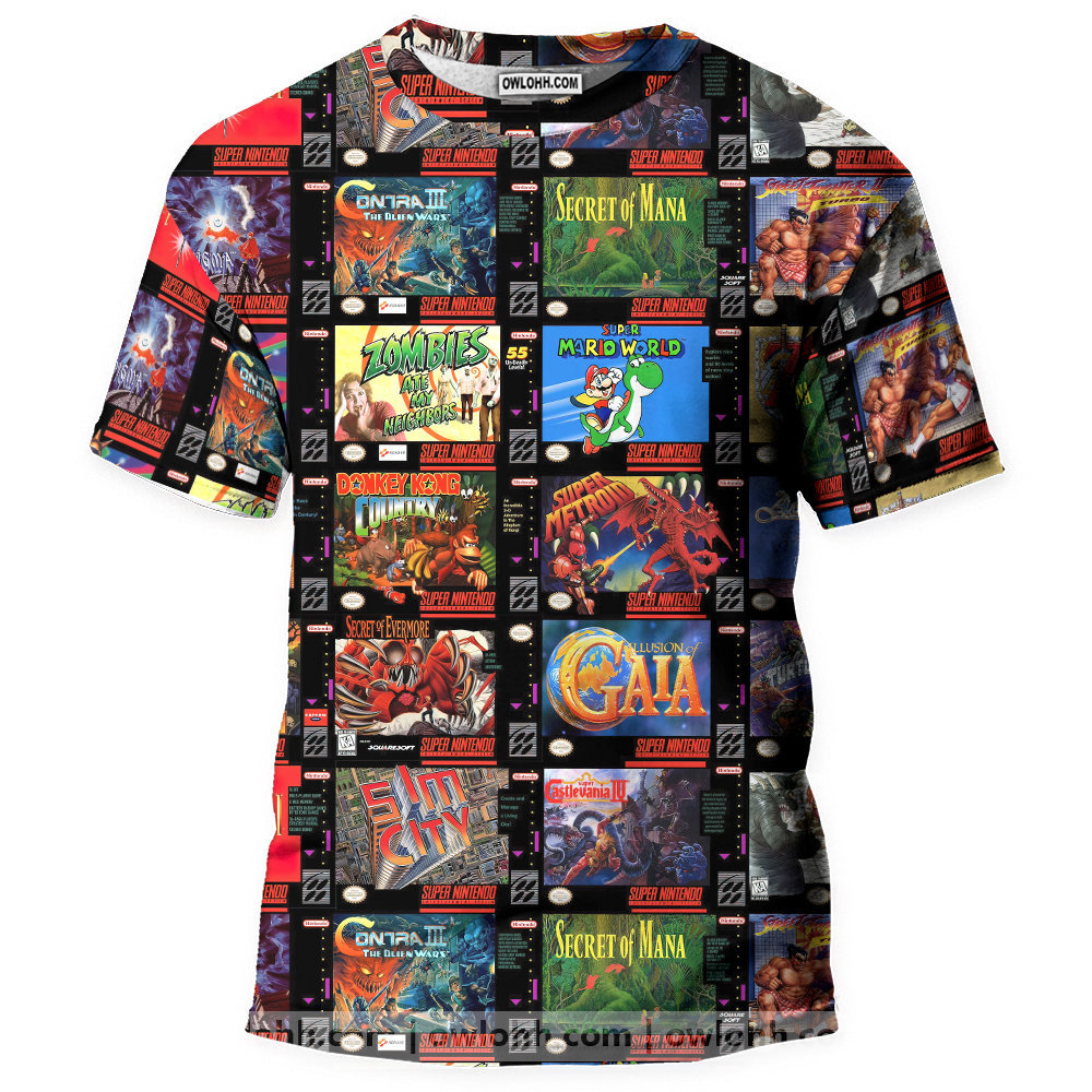 Super Nintendo Entertainment System - 3D T-shirt - Chic Loom