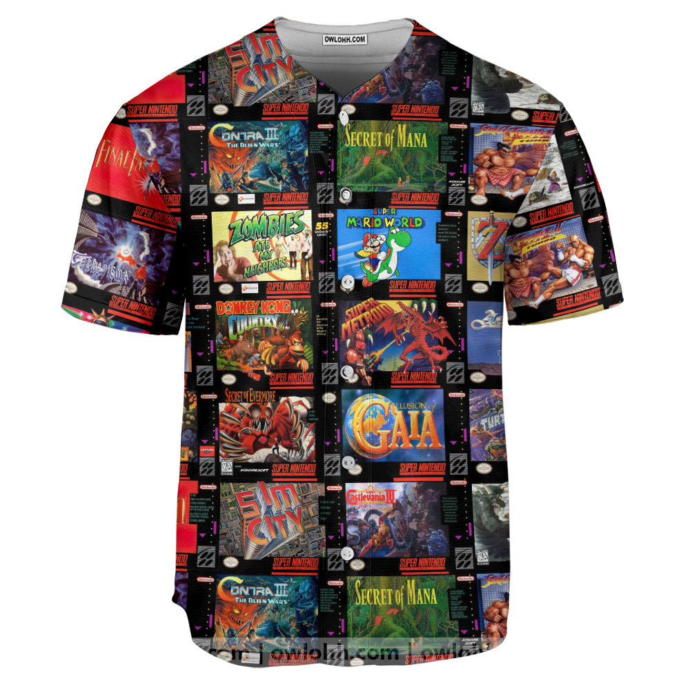 Super Nintendo Entertainment System - Baseball Jersey - Chic Loom