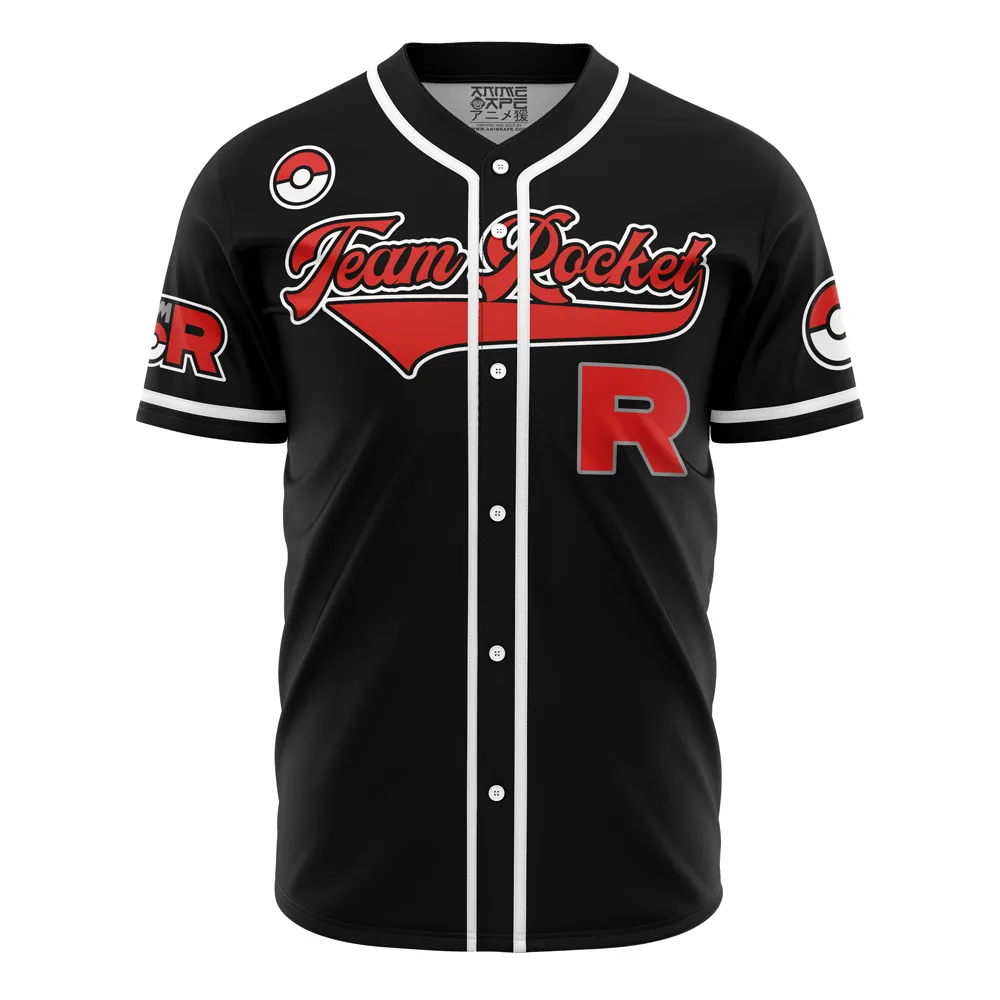 Team Rocket Grunt Black Pokemon Baseball Jersey