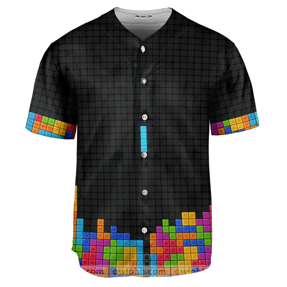Tetris Nes Game - Baseball Jersey - Chic Loom