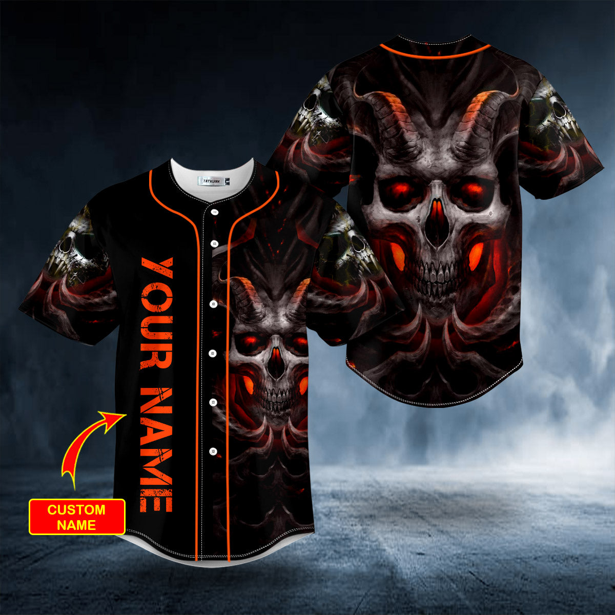 The Hollow King Corrupter Skull Custom Baseball Jersey