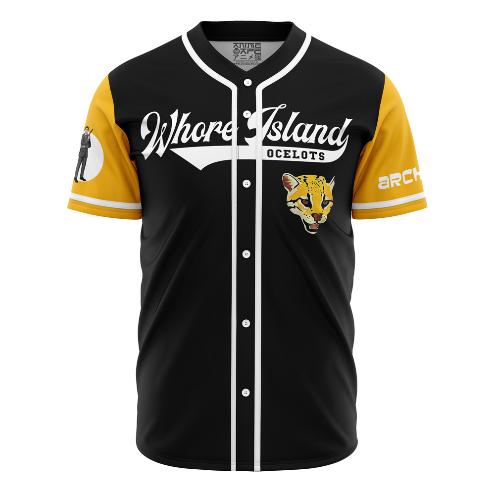 Whore Island Ocelots Archer V2 Baseball Jersey