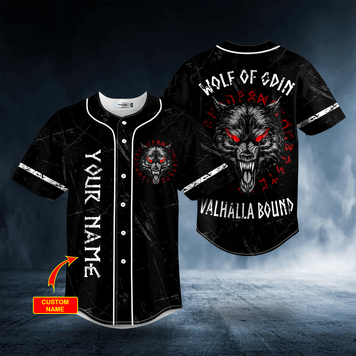 Wolf Of Odin Valhalla Bound Viking Personalized Baseball Jersey