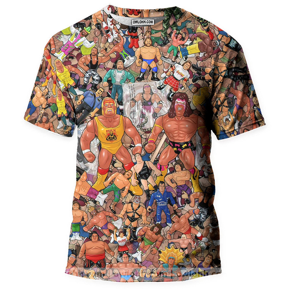 Wrestling Character Collage Art - 3D T-shirt - Chic Loom