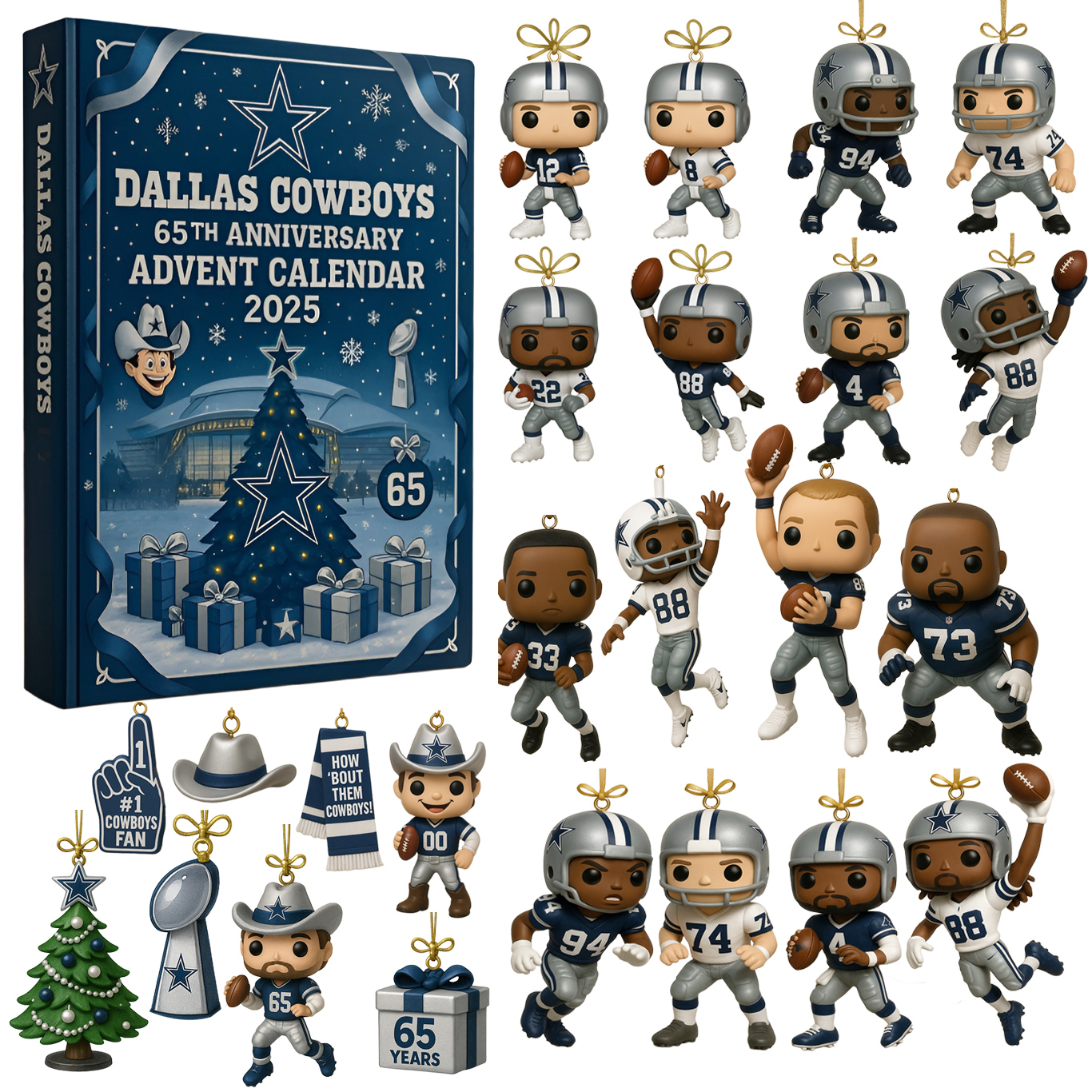 HOT Dallas Cowboys Advent Calendar 2025 65TH ANNIVERSARY Christmas Gift, Christmas Idea