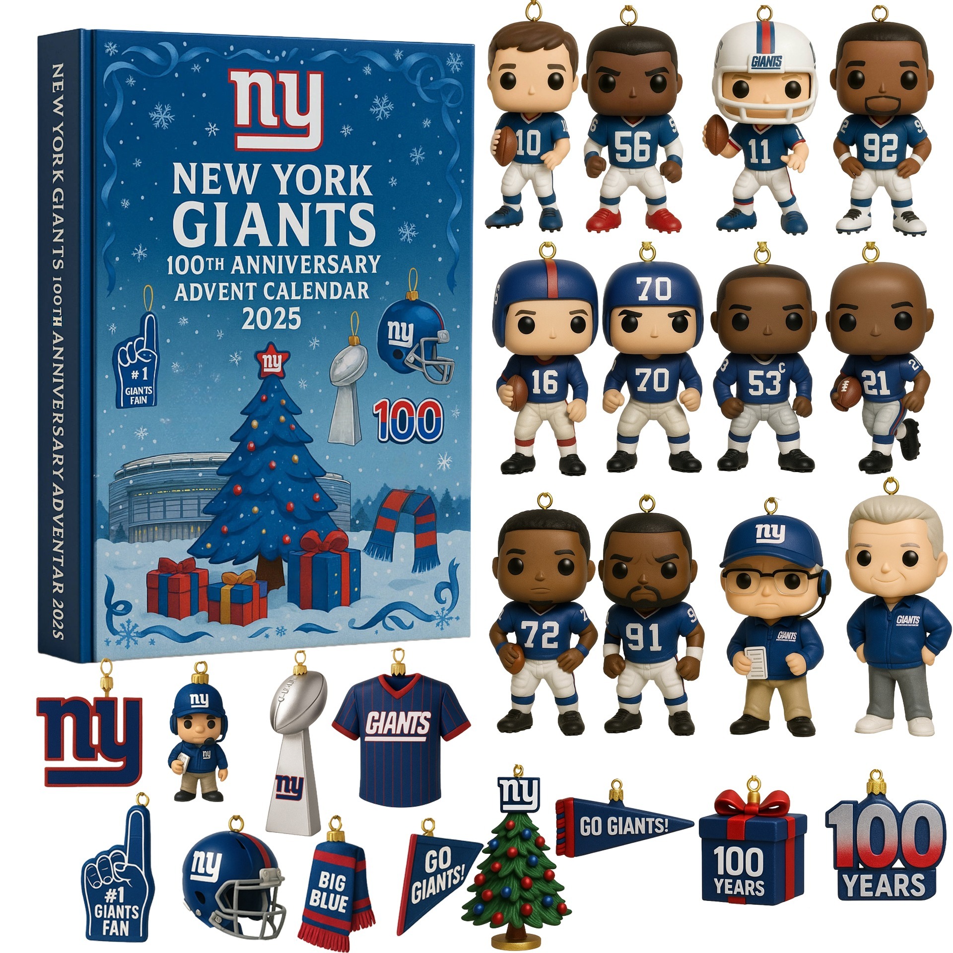 New York Giants Advent Calendar 2025 – 100th Anniversary Edition Christmas Gift, Christmas Idea
