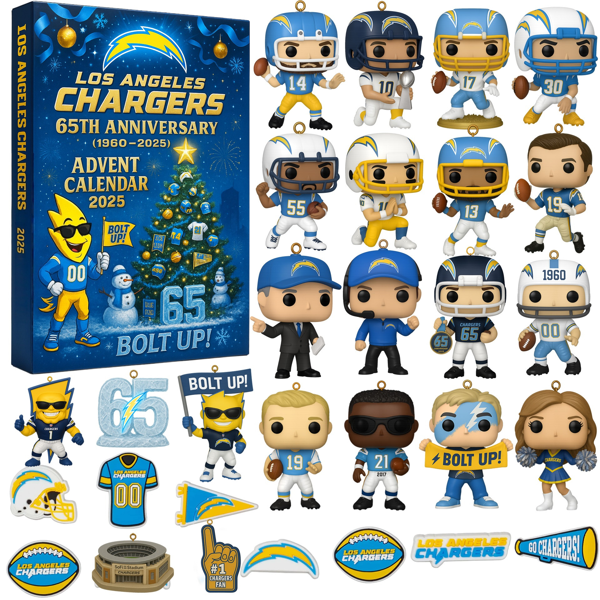 LAC Los Angeles Chargers 2025 advent calendar CHRISTMAS GIFT, CHRISTMAS IDEA