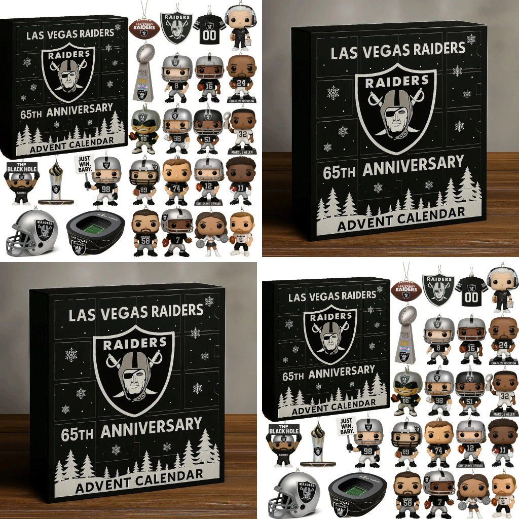 Las Vegas Raiders 65th Anniversary Advent Calendar 2025 Christmas Gift, Christmas Idea