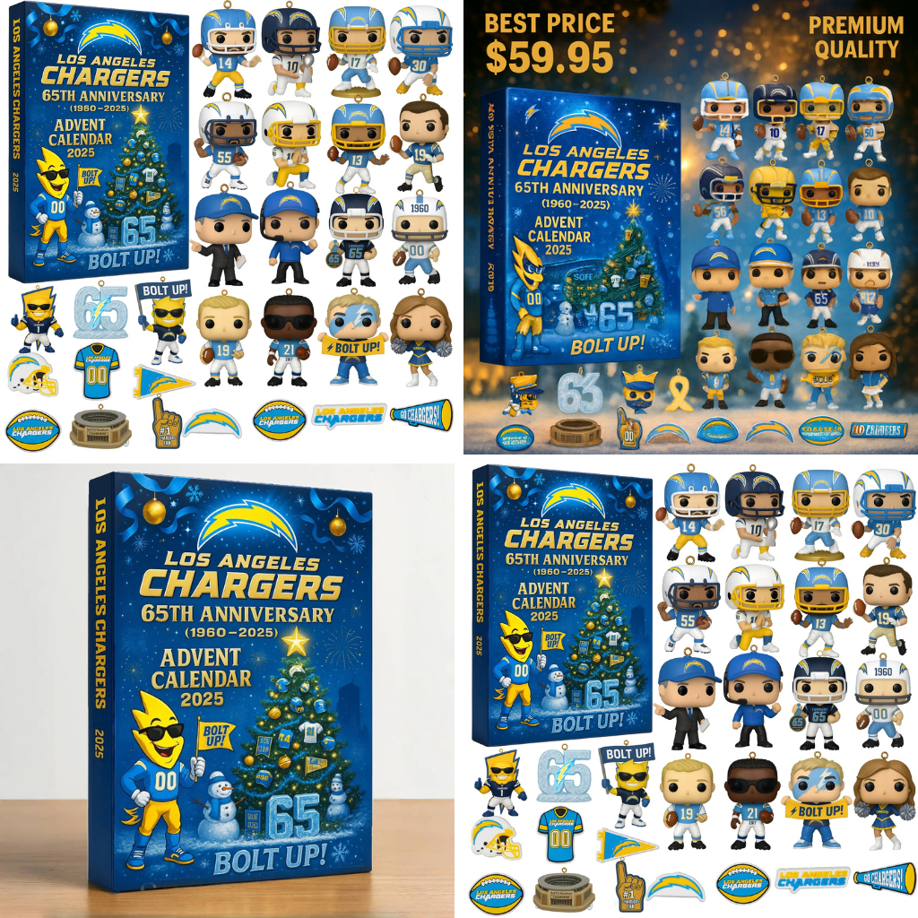 Los Angeles Chargers Advent Calendar 2025 65TH ANNIVERSARY Christmas Gift, Christmas Idea