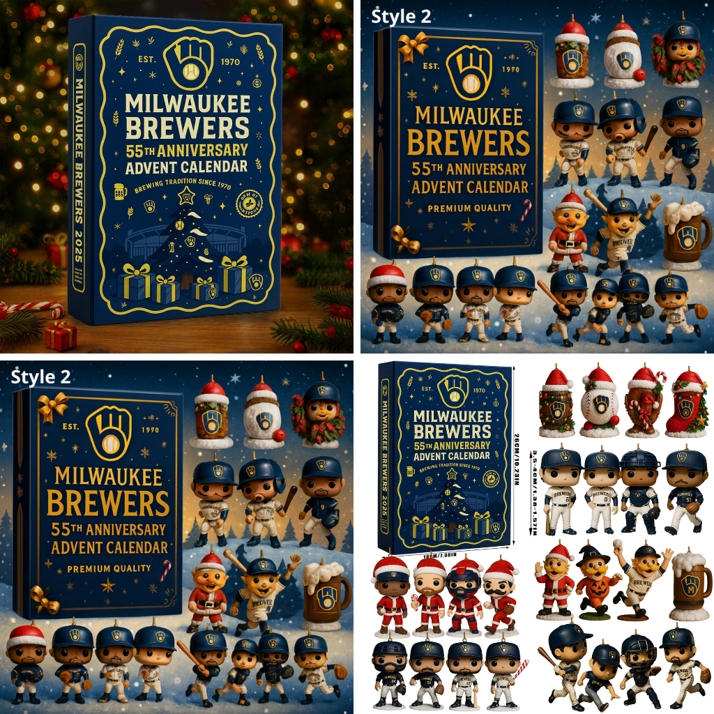 Milwaukee Brewers Advent Calendar 2025 55TH ANNIVERSARY Christmas Gift, Christmas Idea