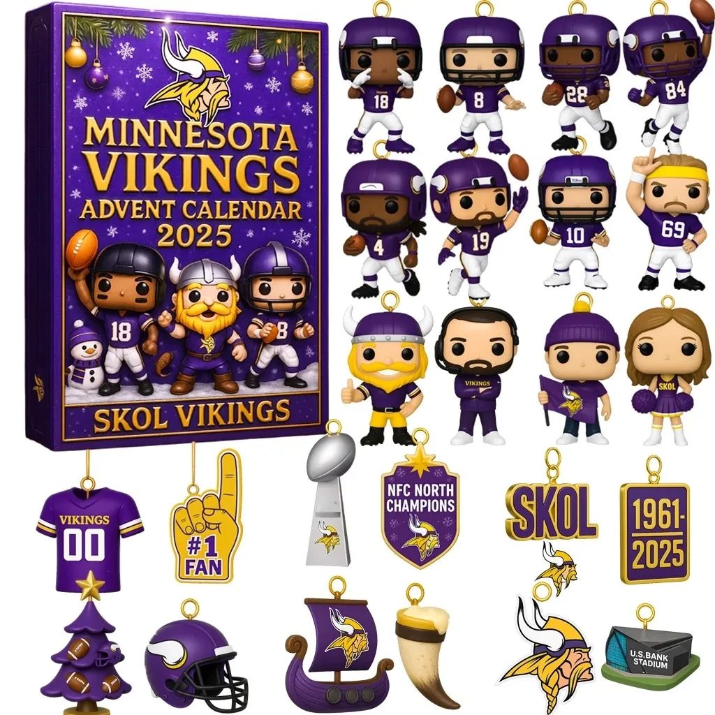 MNV Minnesota Vikings Advent Calendar 2025 65TH ANNIVERSARY Christmas Gift, Christmas Idea