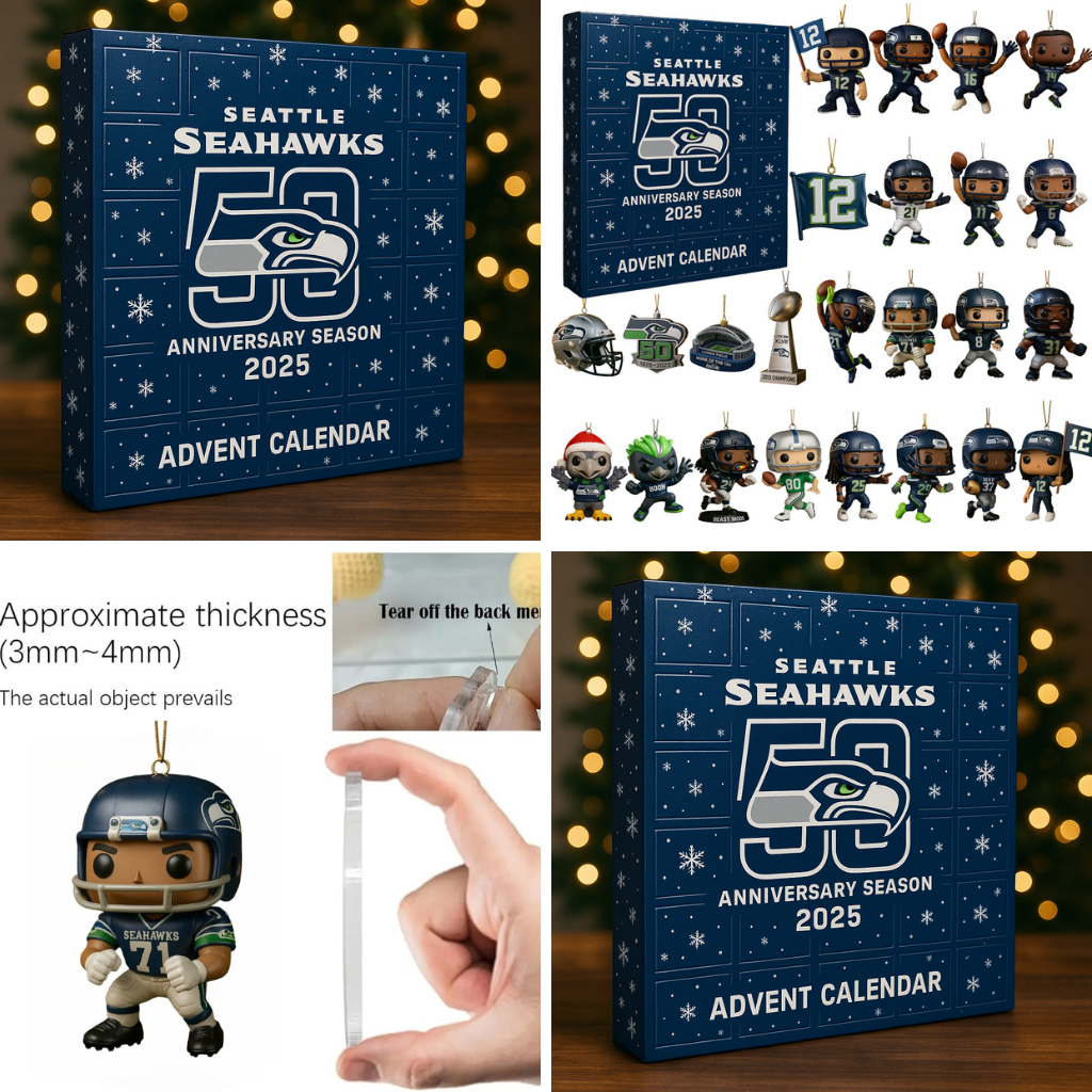 Seattle Seahawks Advent Calendar 2025 50TH ANNIVERSARY Christmas Gift, Christmas Idea