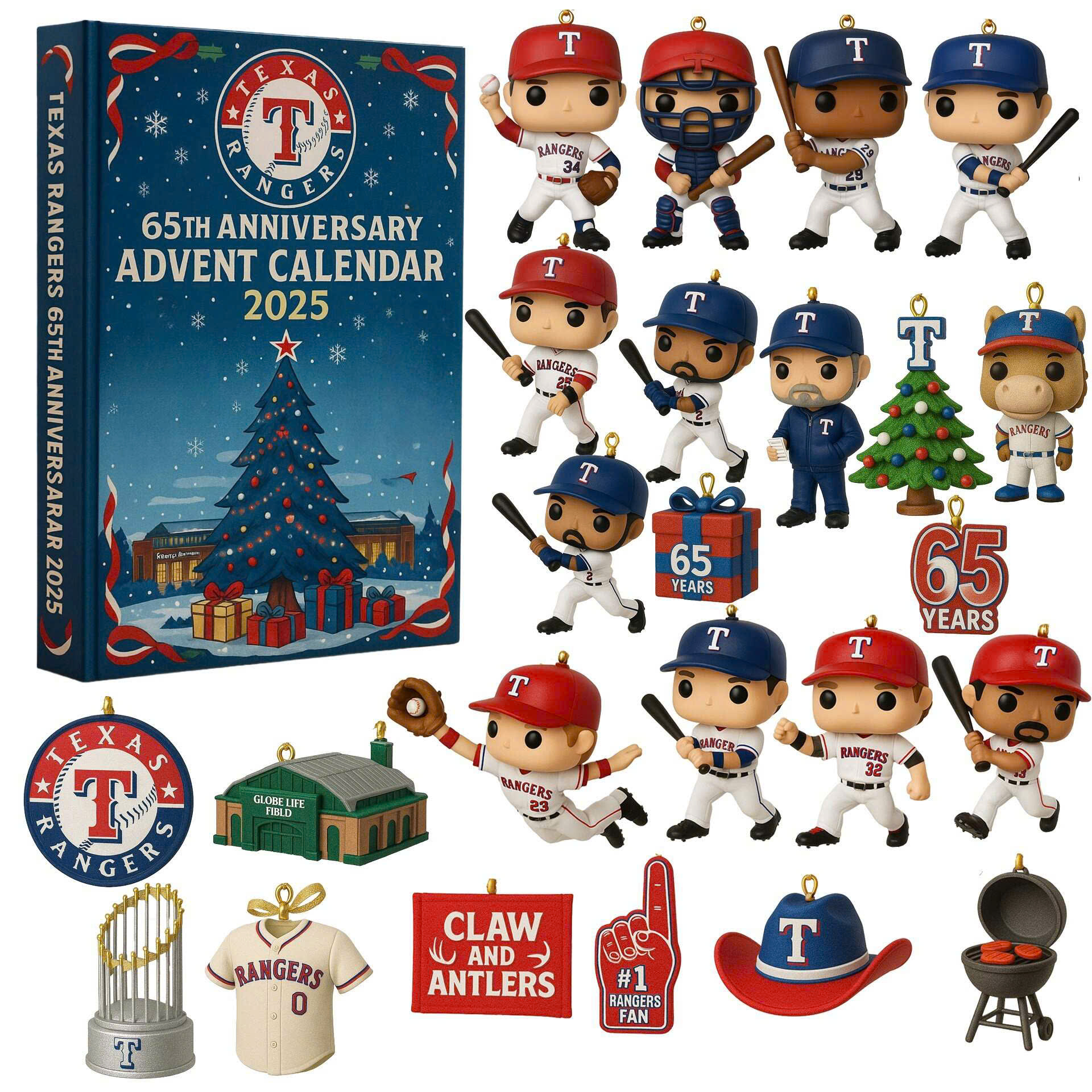 Texas Rangers Advent Calendar 2025 65TH ANNIVERSARY Christmas Gift, Christmas Idea